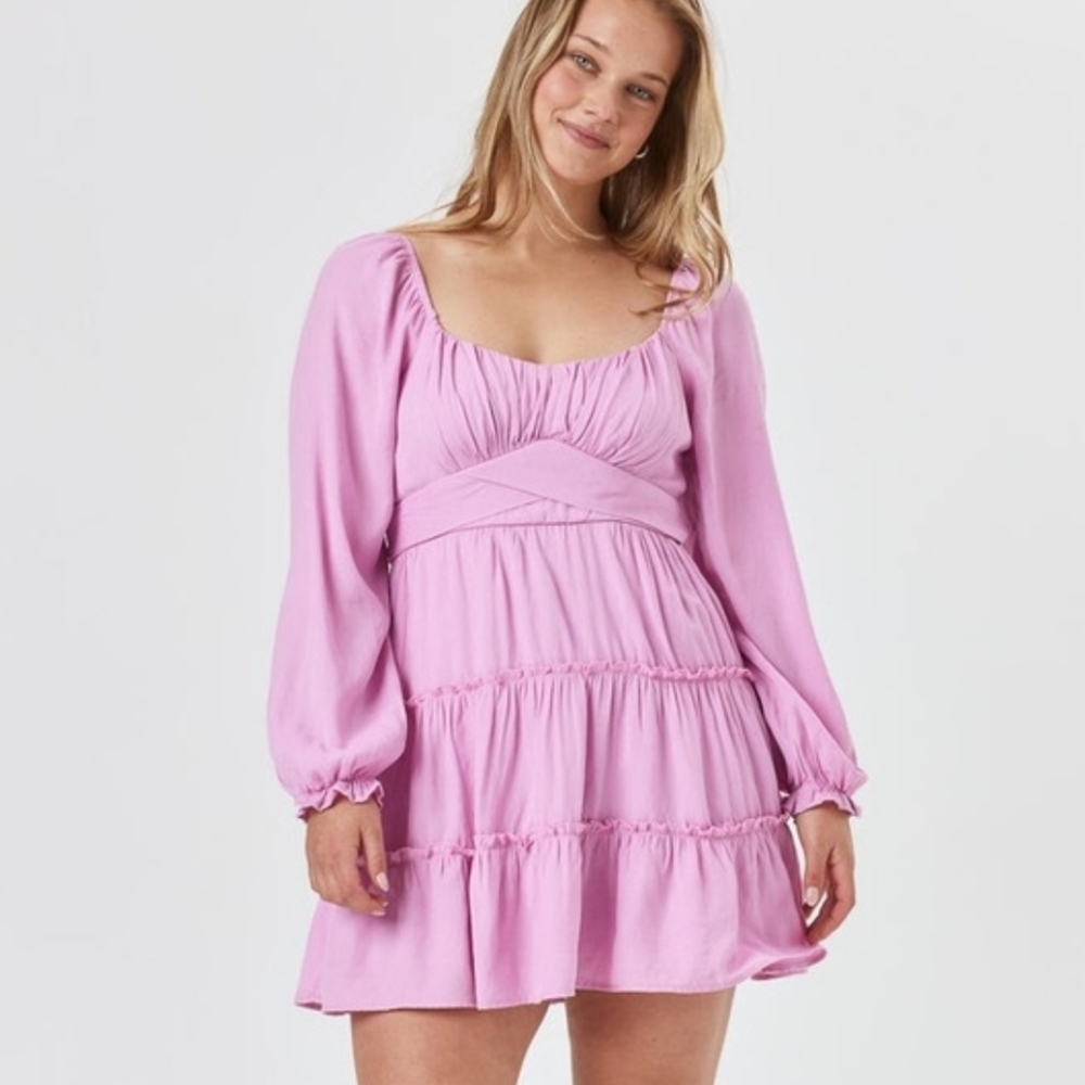 Altar'd State Long SleeveTiered Peasant Dress Lined L Large